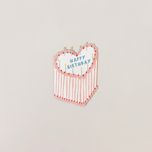 Heart Cake Die Cut Note Card