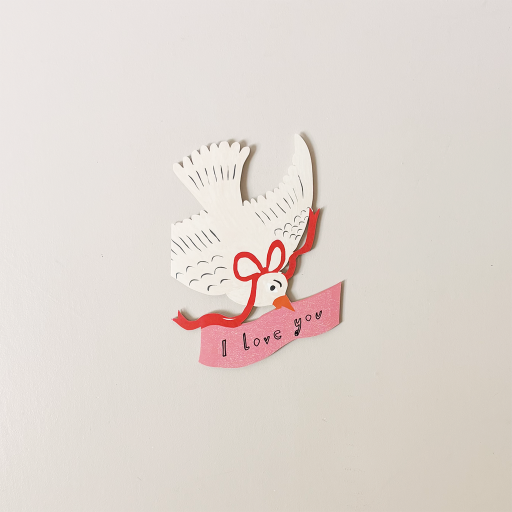 Love You Bird Die Cut Note Card