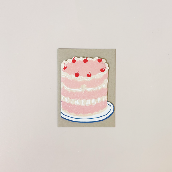 Party Cake Die Cut Note Card