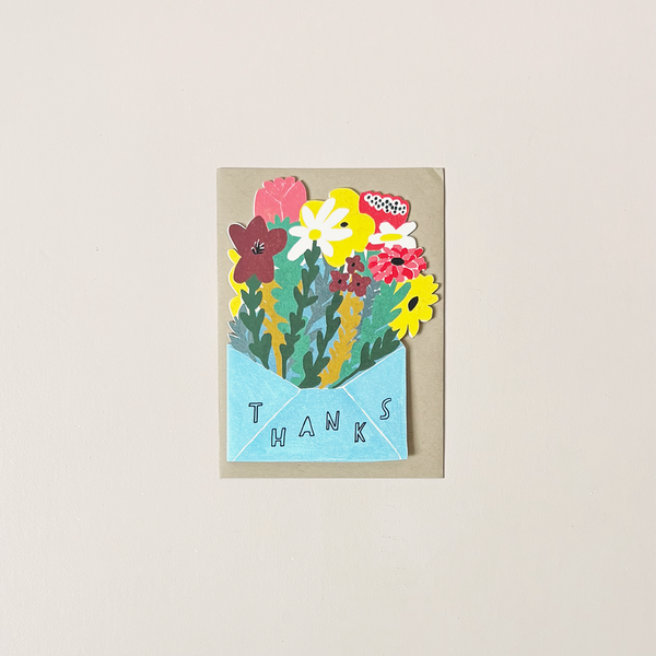 Thank You Flowers Die Cut Note Card