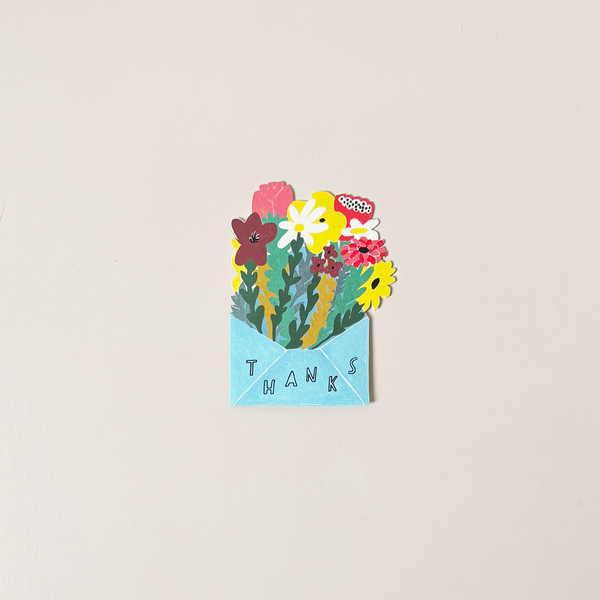 Thank You Flowers Die Cut Note Card