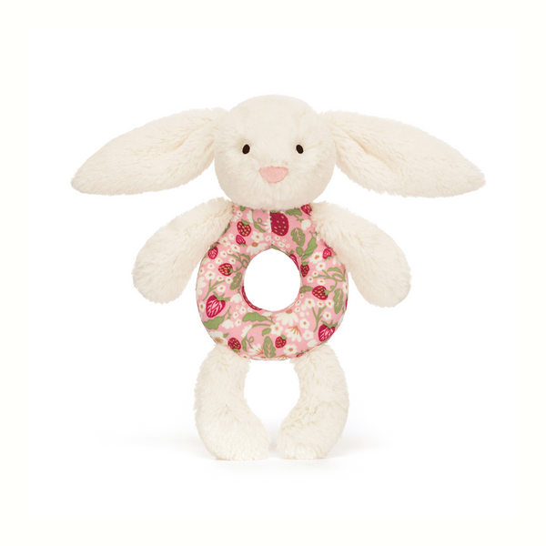 Blossom Bunny Cream Berry Ring Rattle