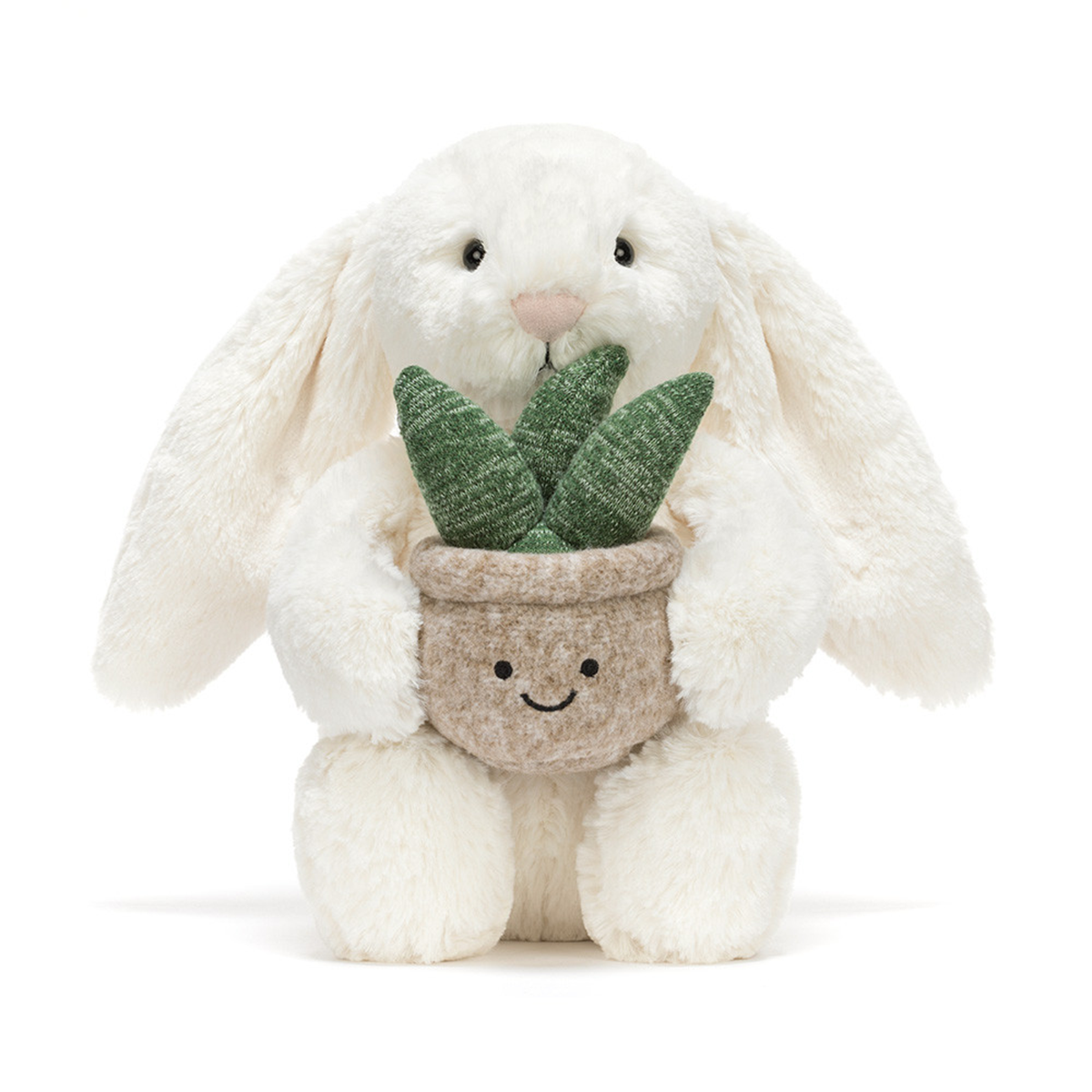 Cream Bunny with Plant – Holliday