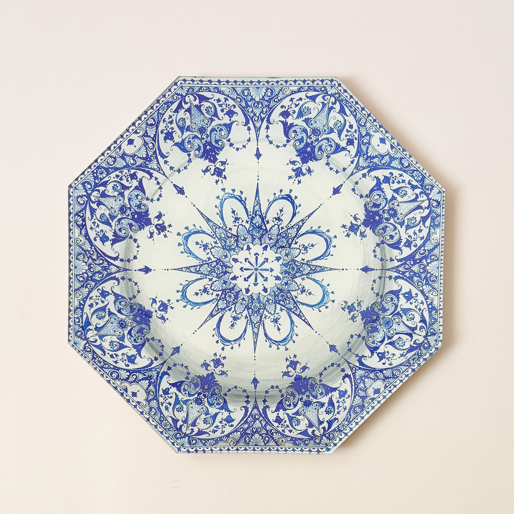 12" Octagon, Blue Star