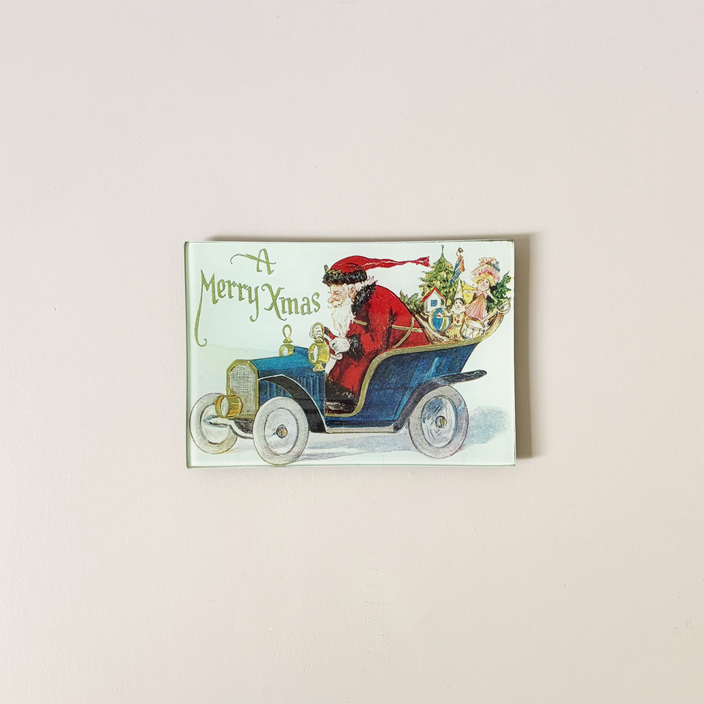 4.5"x6" Rectangle Tray, Speeding Santa