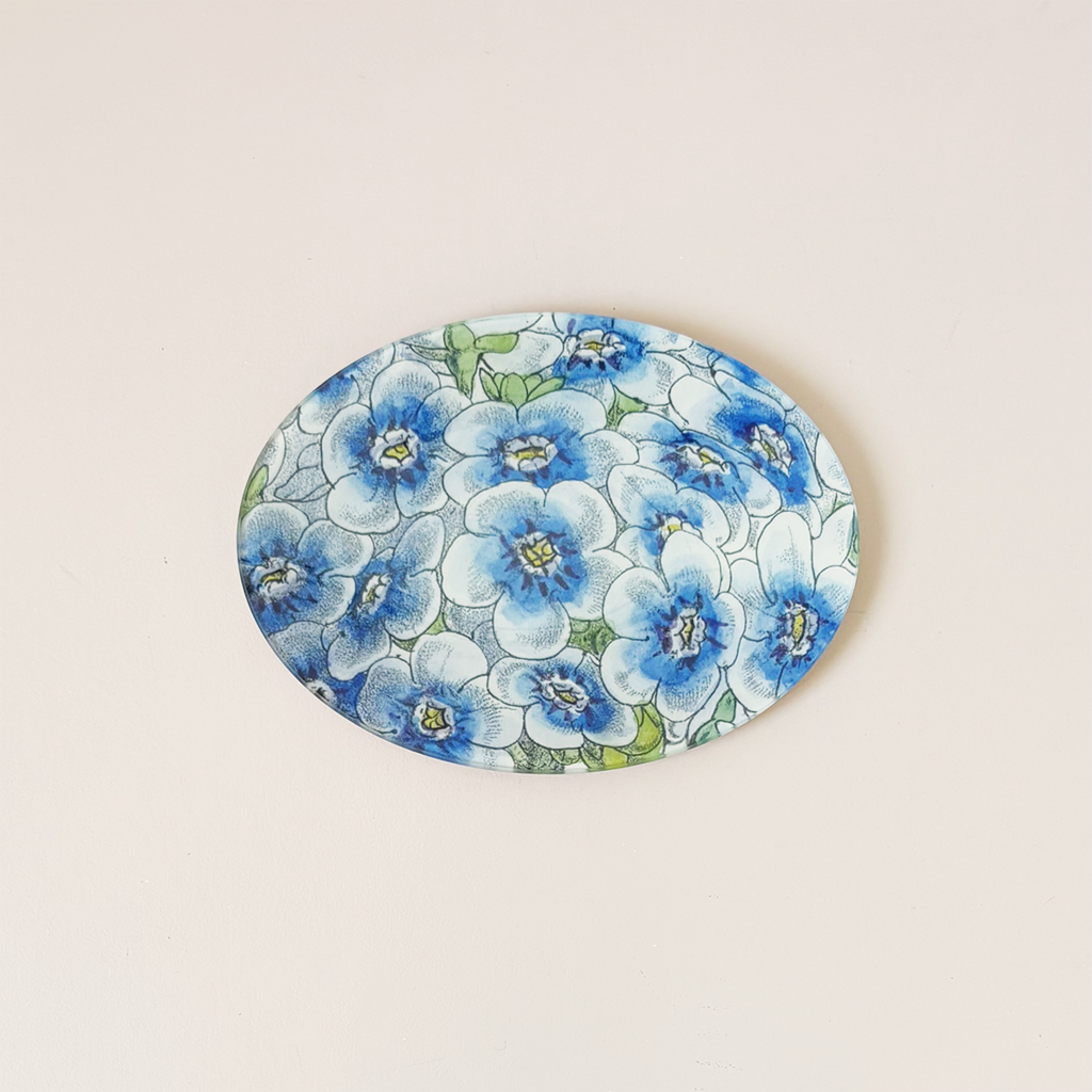 5" x 7" Oval Dish, Myosotidium