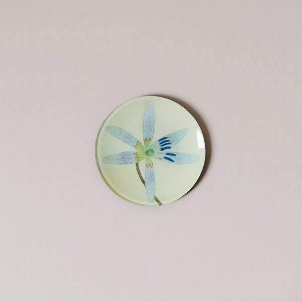5.25" Round Dish, Blue Flower