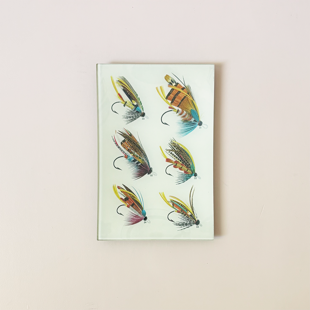 6"x9" Rectangle Tray, Salmon Flies #30