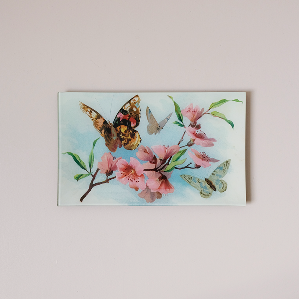 7"x11.5" Rectangle Dish, Butterfly Branch