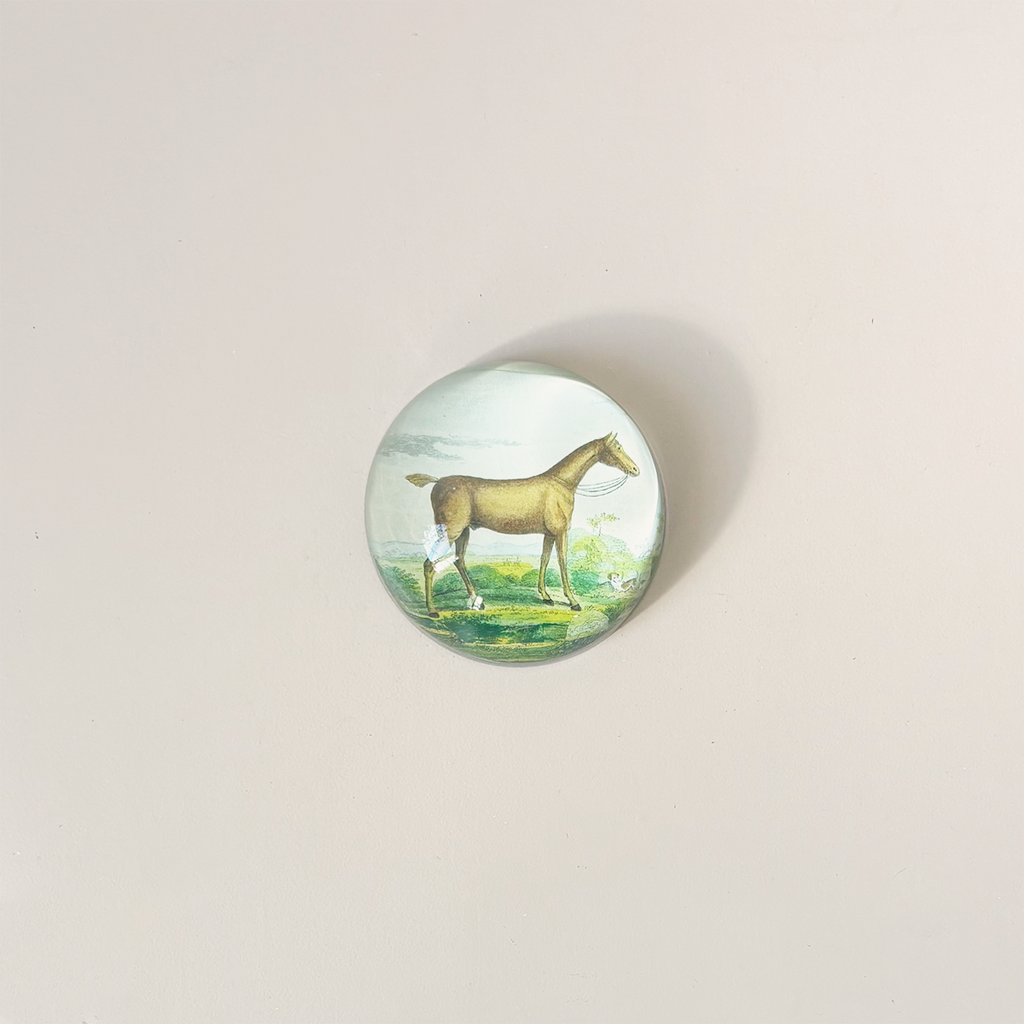 Dome Paperweight, Brown Horse