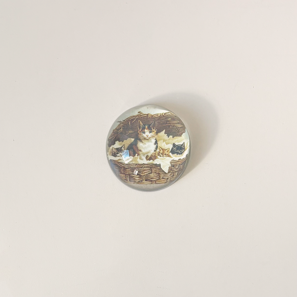 Dome Paperweight, Cat Basket