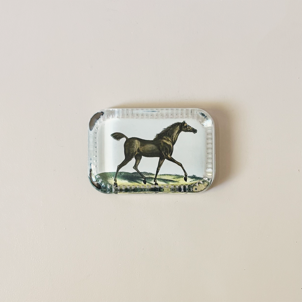 Dotted Edge Paperweight, English Race Horse