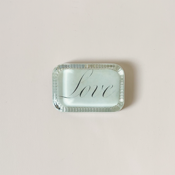 Dotted Edge Paperweight, Love (Script)