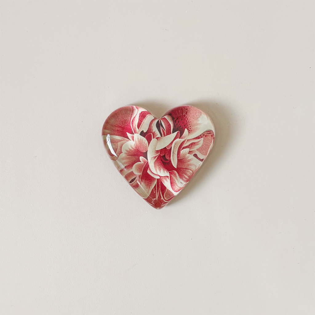 Heart Charm Paperweight, Indica Azalea