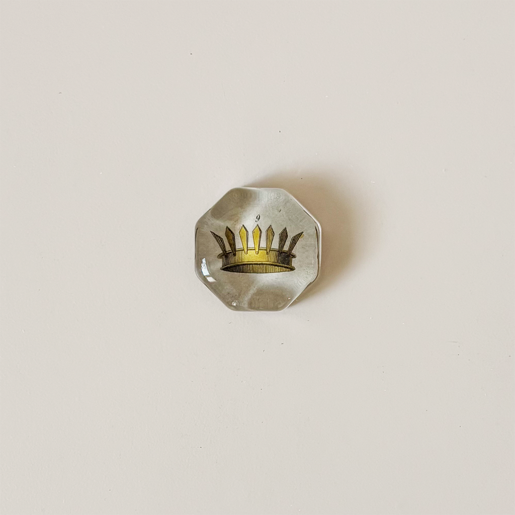 Octagonal Charm Paperweight, Crown #9