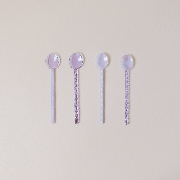 Glass Spoon Set Lavender