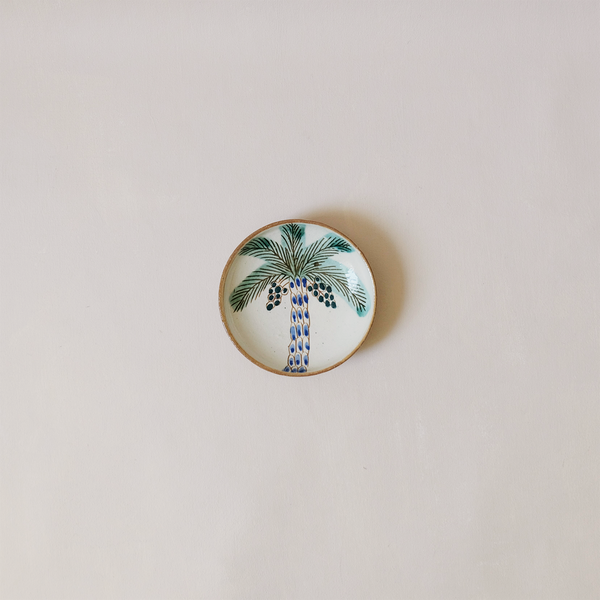 Palm Mini Ceramic Plate Blue
