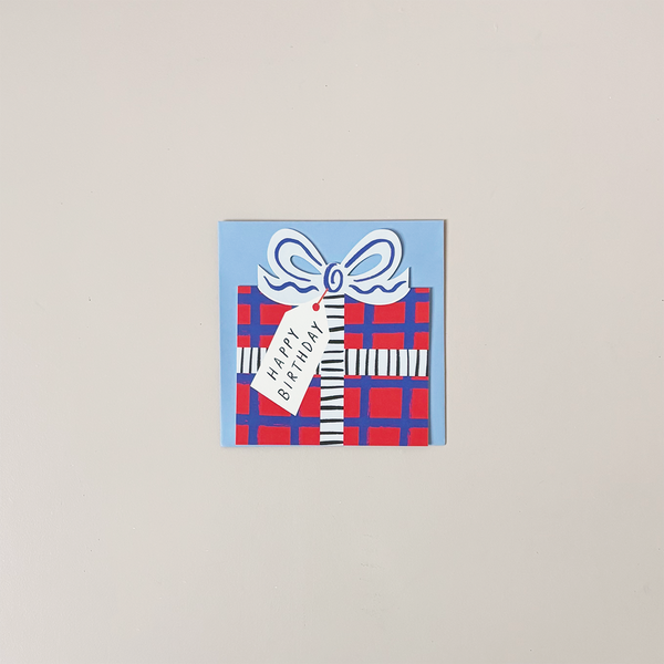 Happy Birthday Present Shaped Note Card