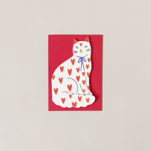 Loveheart Sitting Kitty Note Card