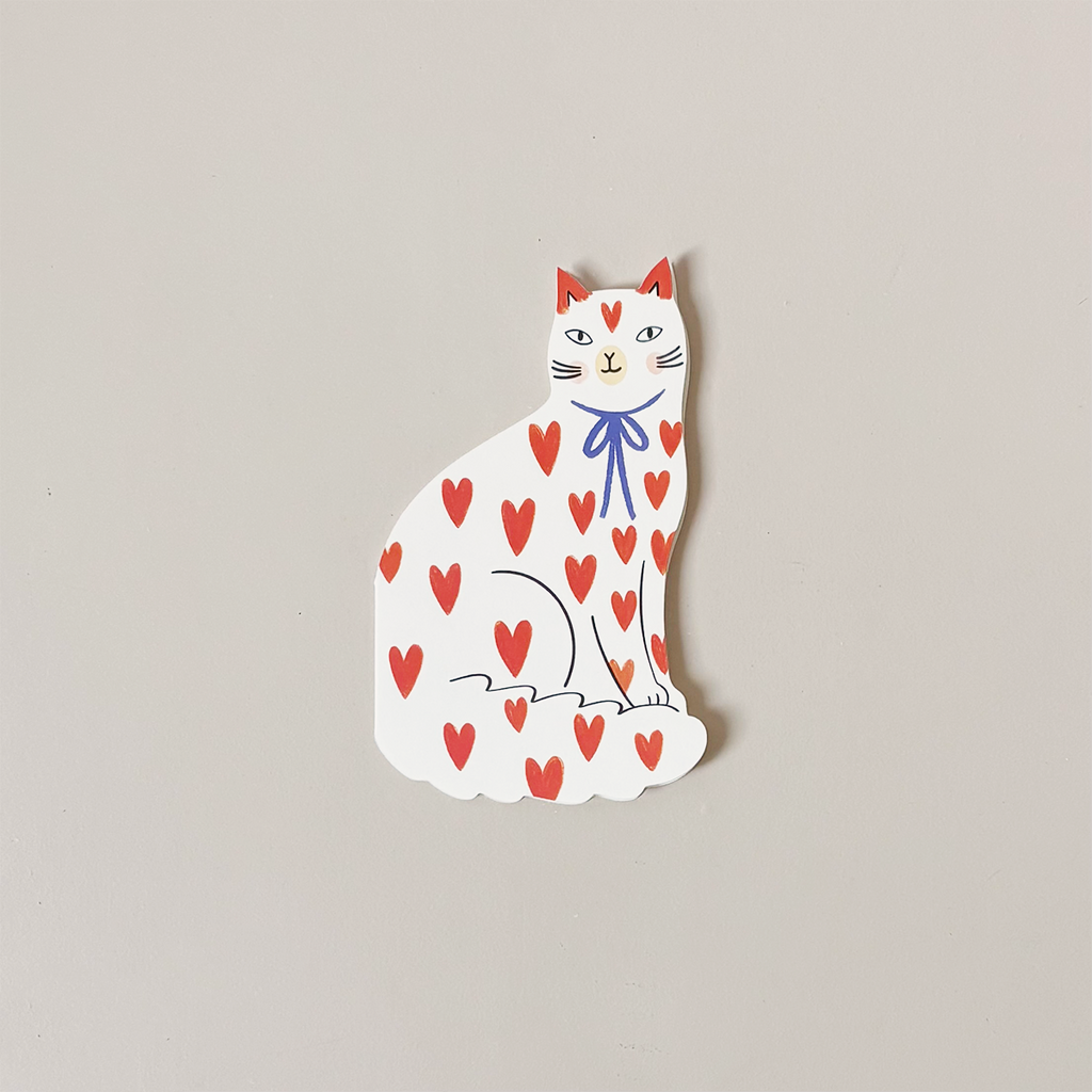 Loveheart Sitting Kitty Note Card