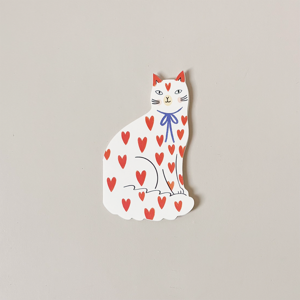 Loveheart Sitting Kitty Note Card