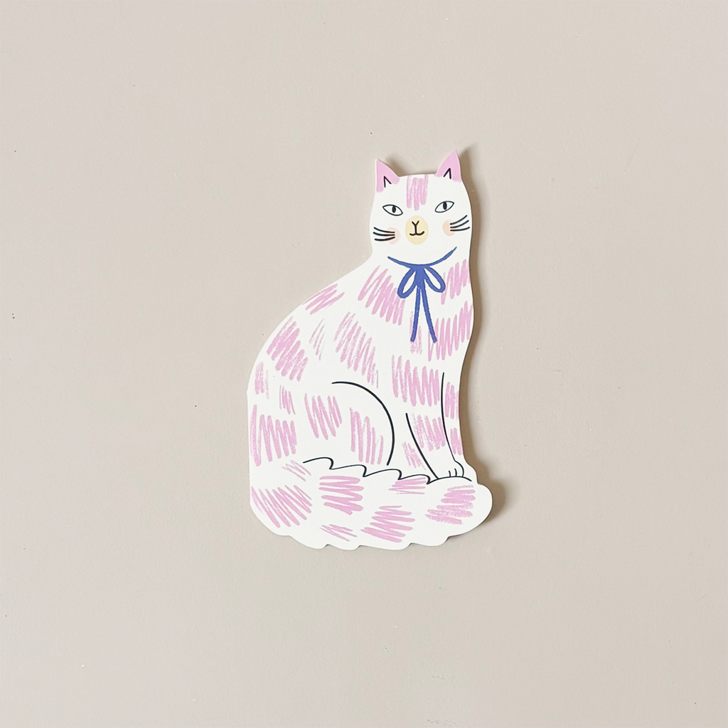 Pink Sitting Kitty Note Card