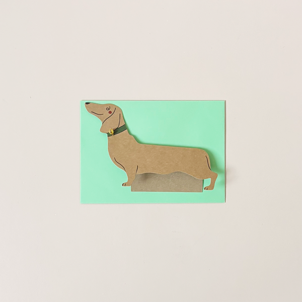 Standing Dachshund Shaped Note Card