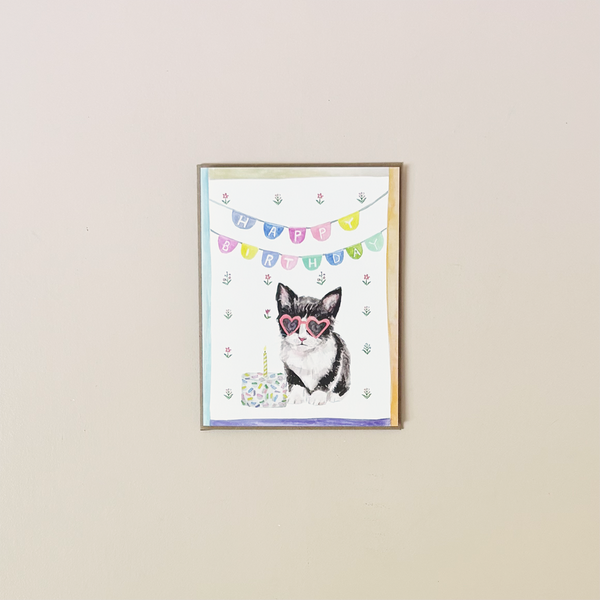 Birthday Cat Note Card
