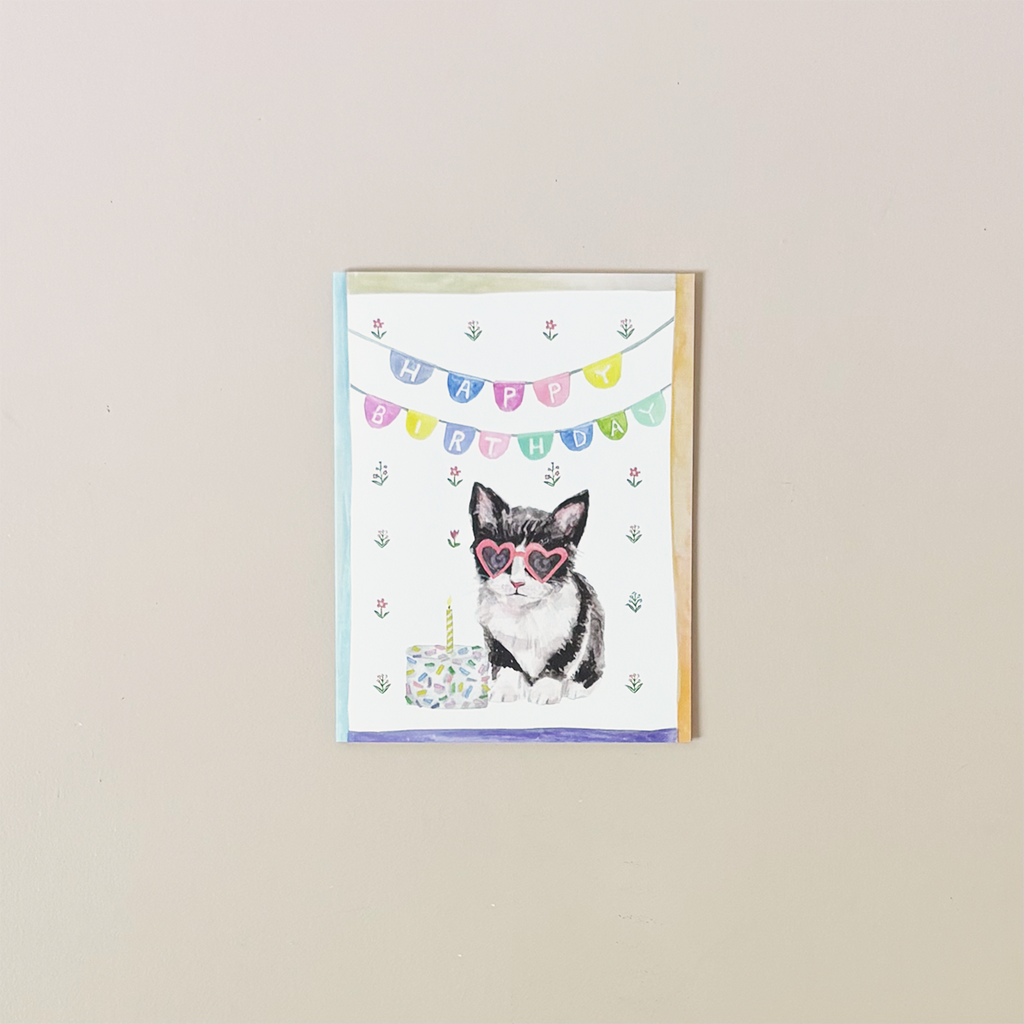 Birthday Cat Note Card