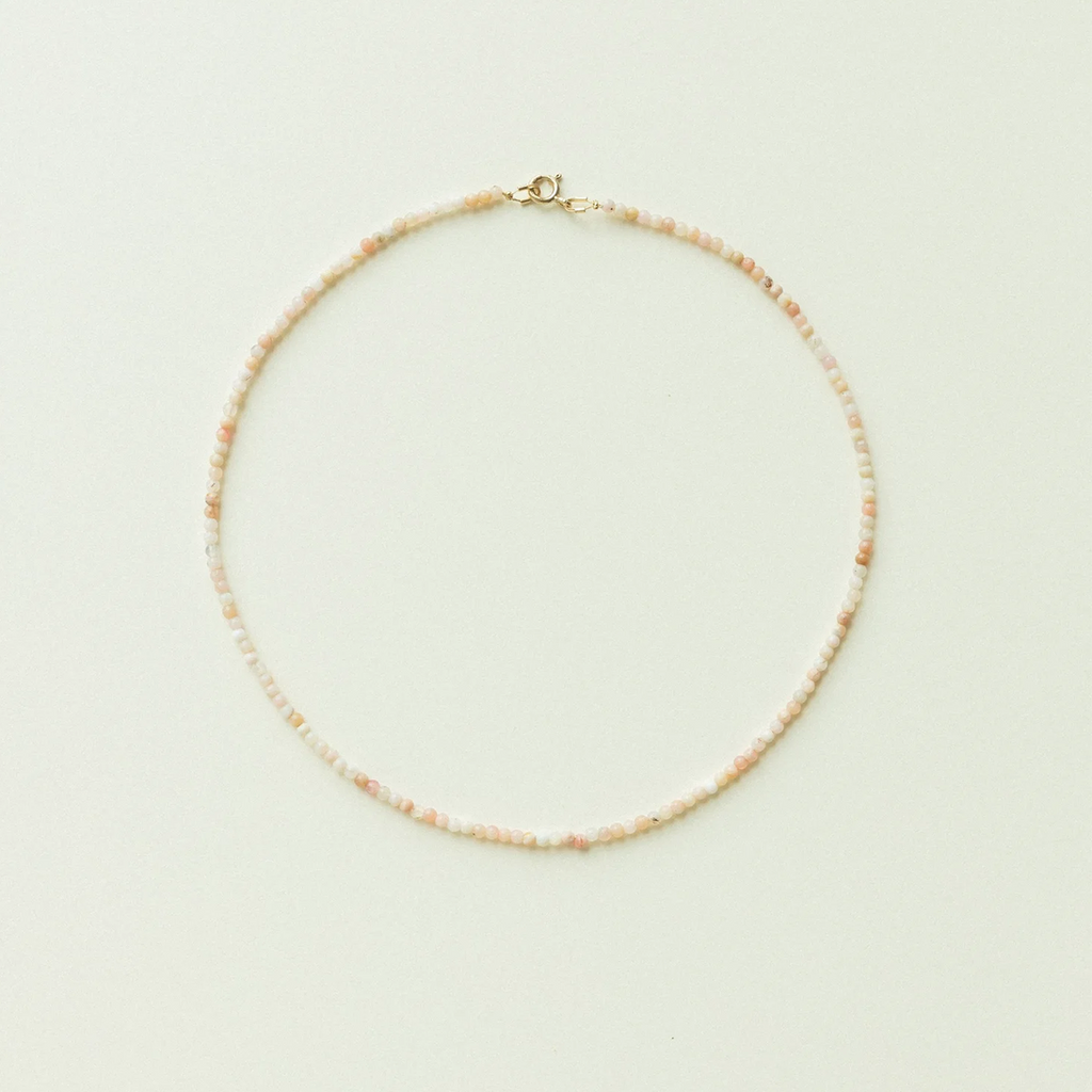 Pink Opal Mini Beaded Necklace