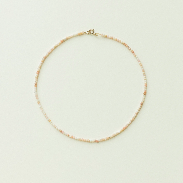 Pink Opal Mini Beaded Necklace