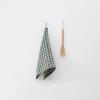 Linen Kitchen Towel Forest Green Gingham