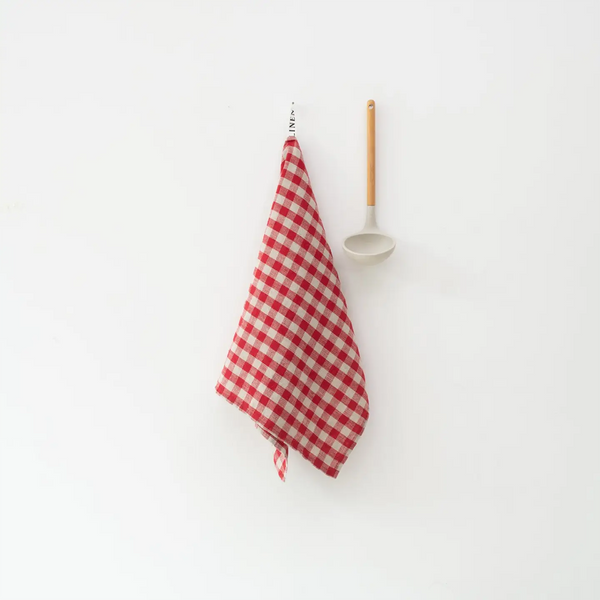 Linen Kitchen Towel Red Gingham