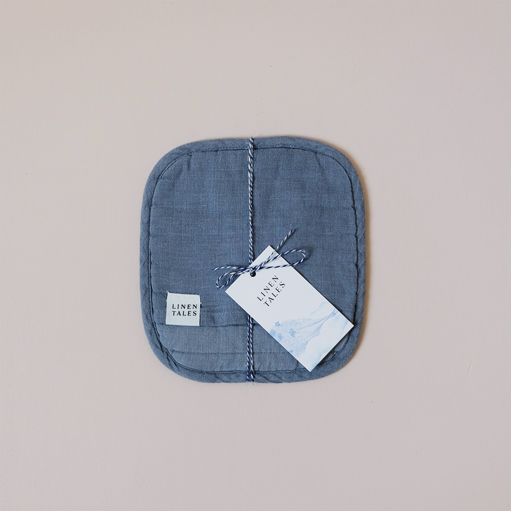 Linen Potholder Blue Fog