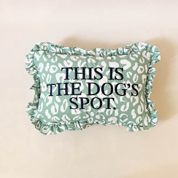 "Dog's Spot" Ruffled Embroidered Pillow