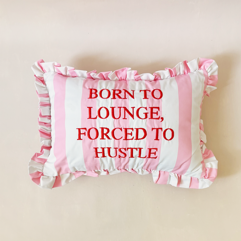 "Lounge" Ruffled Embroidered Pillow