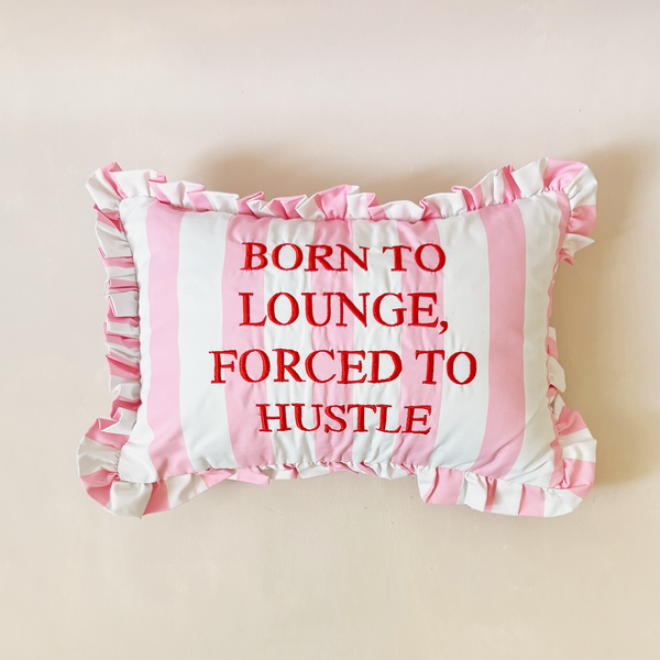 "Lounge" Ruffled Embroidered Pillow