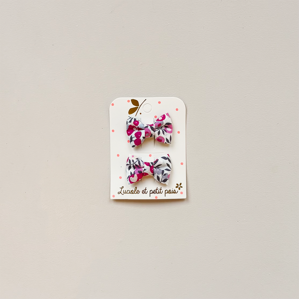 Liberty Wiltshire Bougainvillea Mini Bow Hair Clip Set