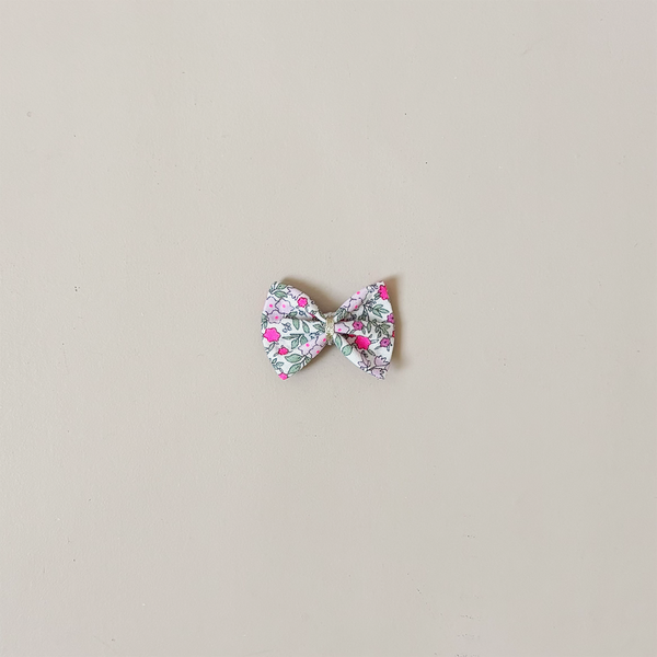 Liberty Neon Pink Bow Hair Clip