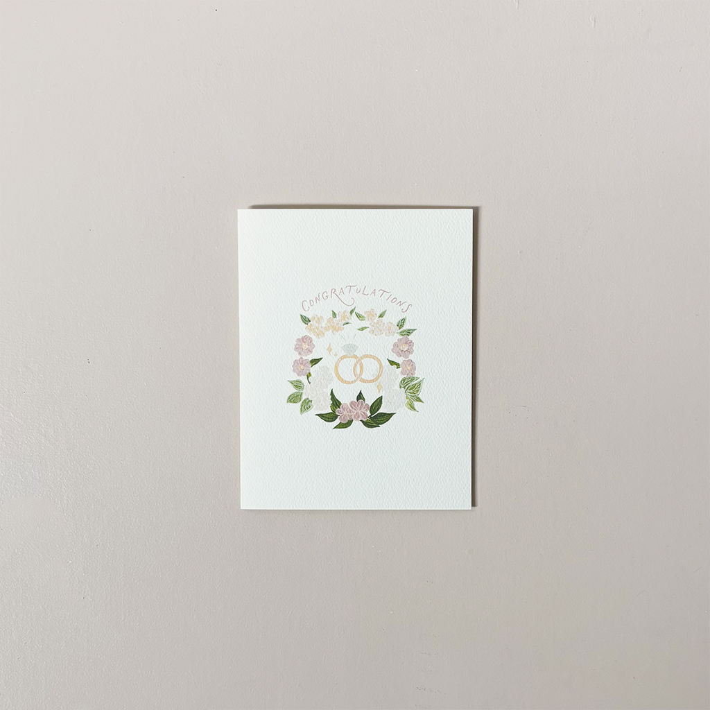 Congratulations Wedding Rings Note Card