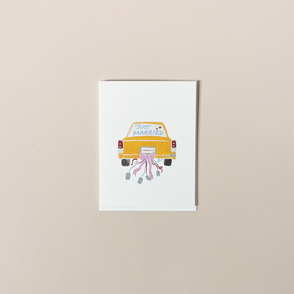 Just Married Taxi Note Card