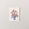 Mauve Flowers in Blue Vase Note Card