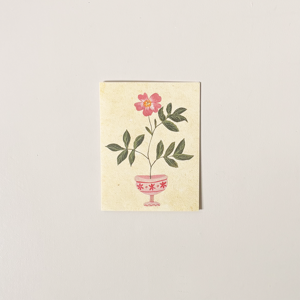 Pink Floral Vase Note Card