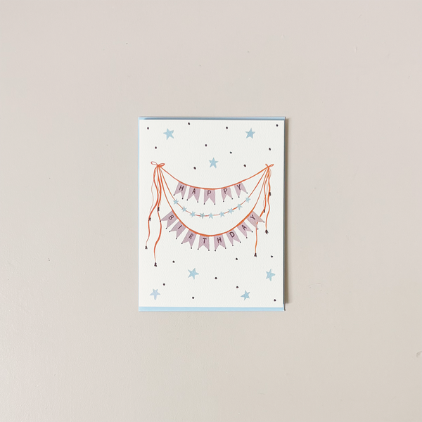 Star Bunting Birthday Note Card
