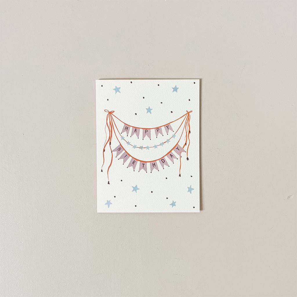 Star Bunting Birthday Note Card