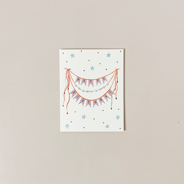 Star Bunting Birthday Note Card