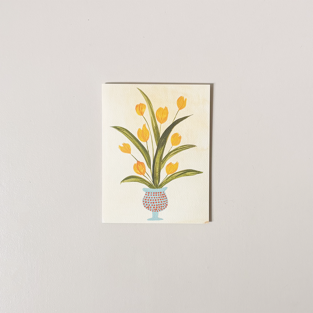 Yellow Tulip Vase Note Card