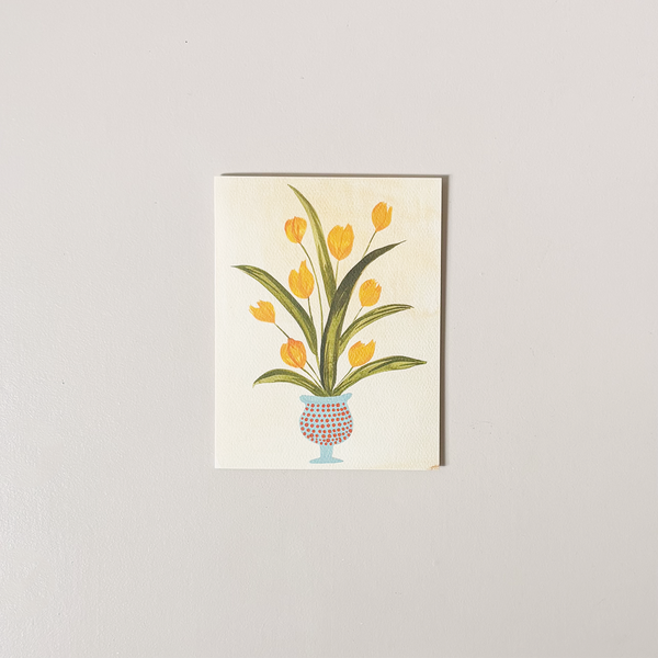 Yellow Tulip Vase Note Card