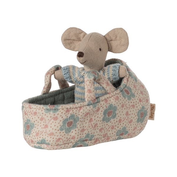 Baby Mouse in Carry Cot Blue