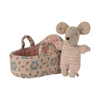 Baby Mouse in Carry Cot Rose